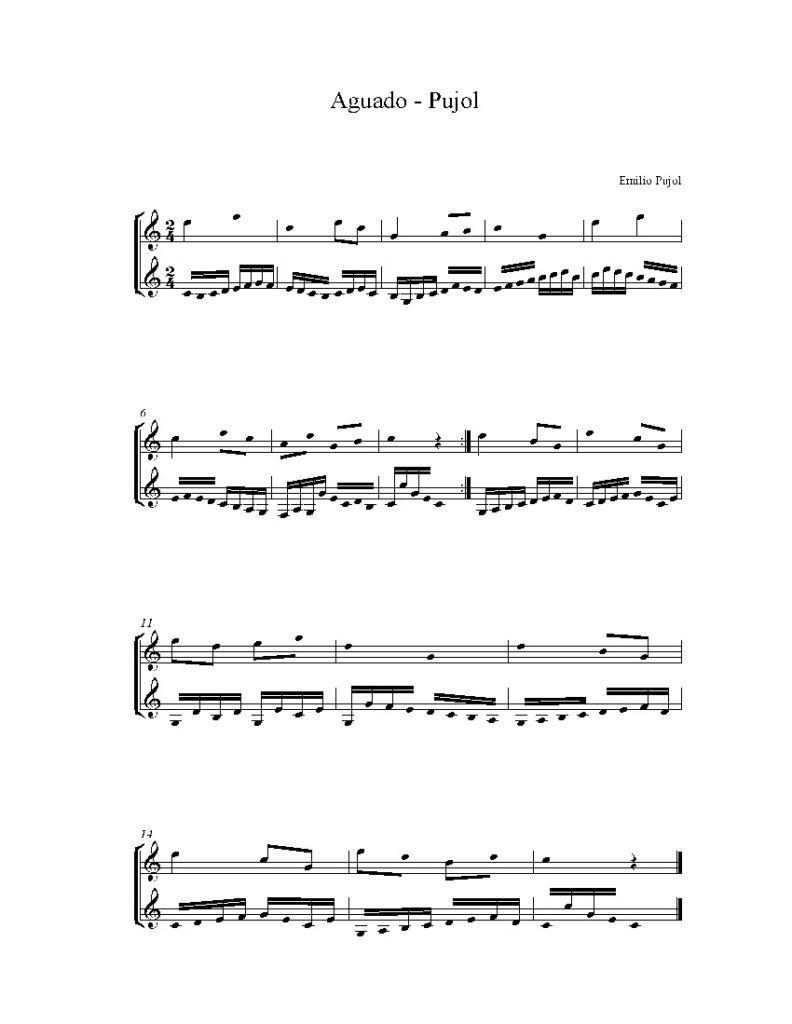 emilio pujol sheet music