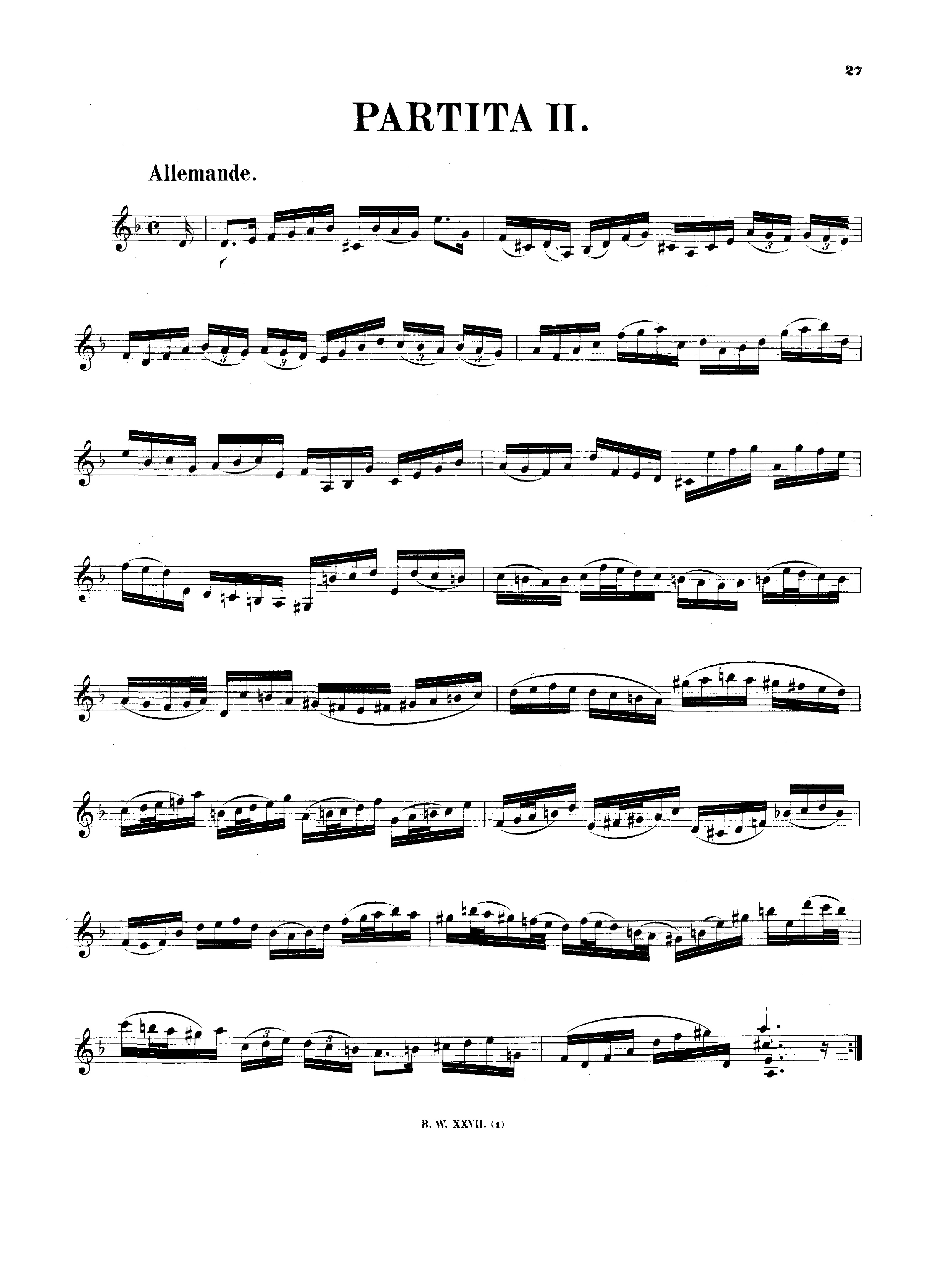 Bach. Johann Sebastian - BWV 1004 Violin Partita No. 2 in D minor - CGLIB.ORG Guitar Sheet Music.