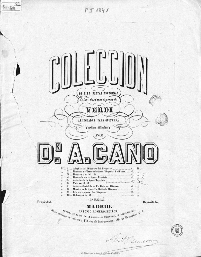 Cano. Antonio - Colección de diez piezas escogidas de las últimas ...