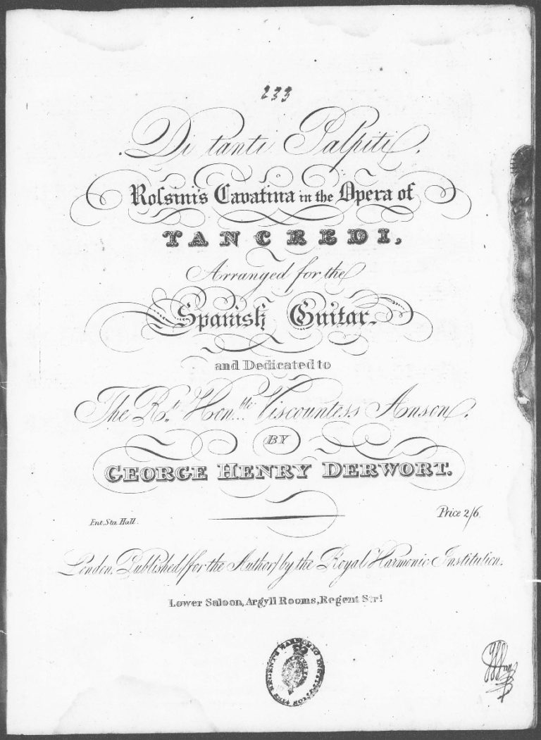 Rossini. Gioacchino - Di tanti Palpiti, the Cavatina in the Opera of ...