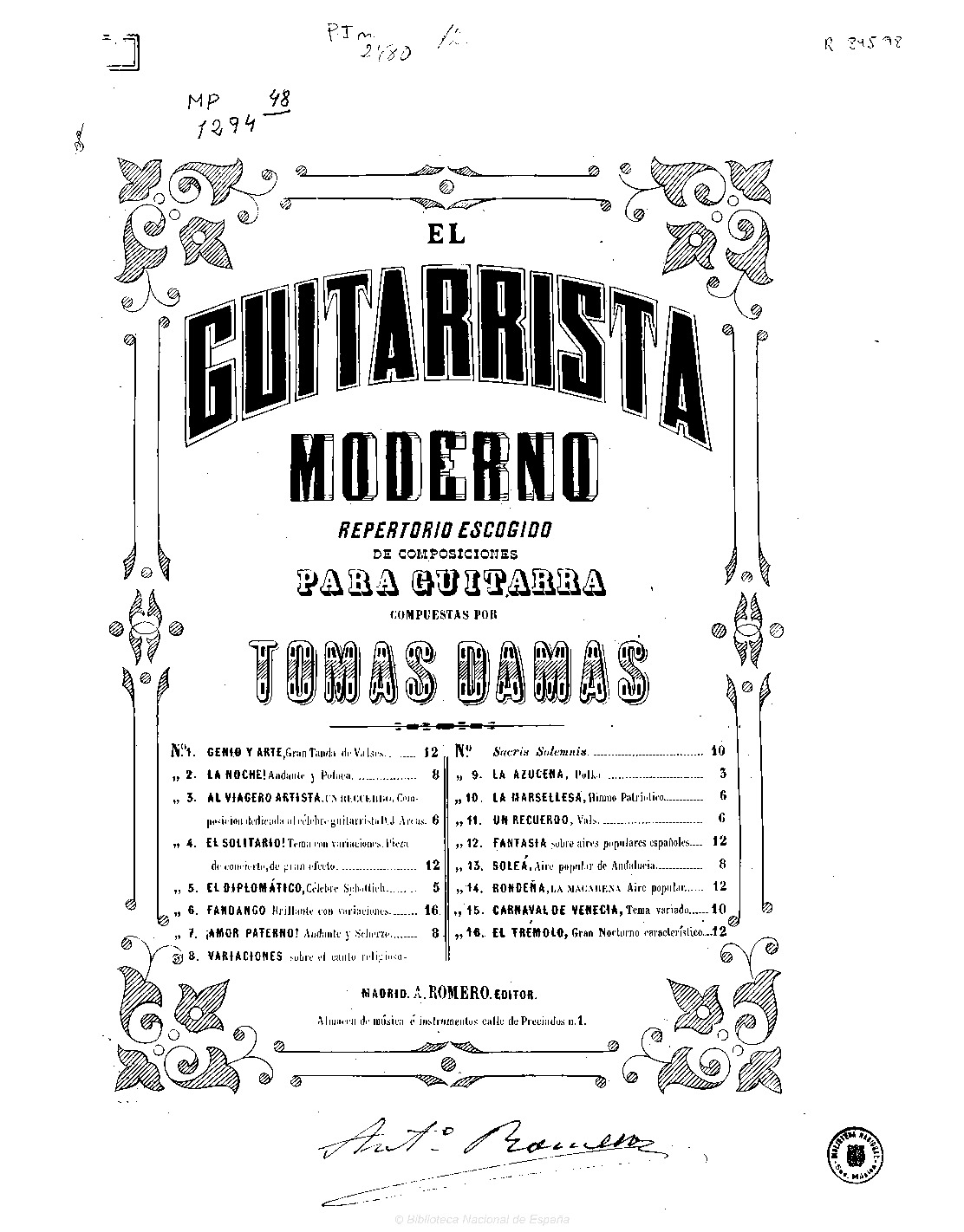 Variaciones sobre el carnaval de venecia sheet music