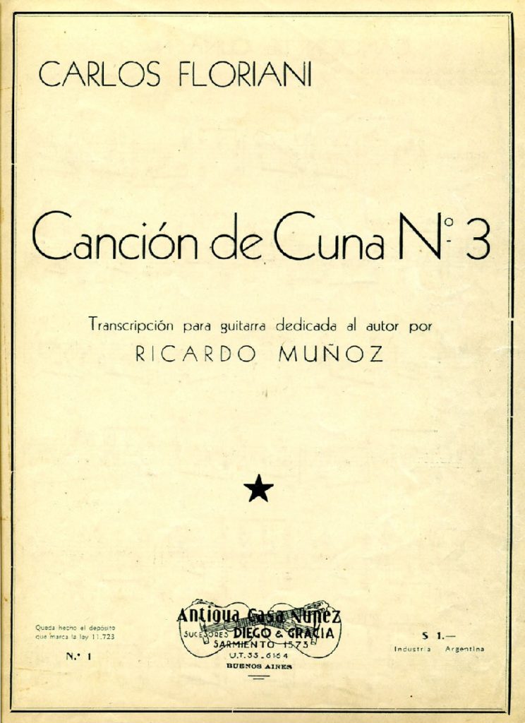 Muñoz. Ricardo - (Floriani) Cancion de Cuna N.3 - Classical Guitar ...