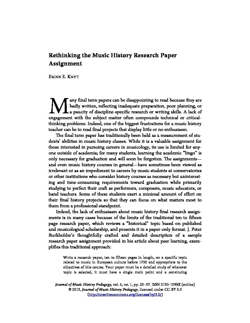 papers on music research