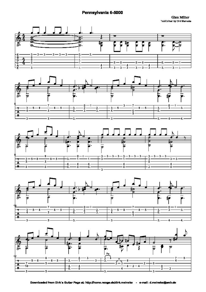 Miller. Glen - Pennsylvania 6 5000 - CGLIB.ORG Classical Guitar Sheet ...