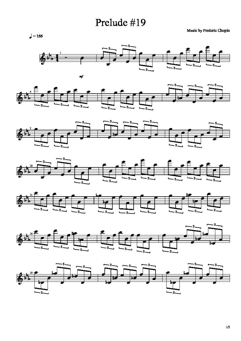 chopin prelude 15 in d flat major sheet music